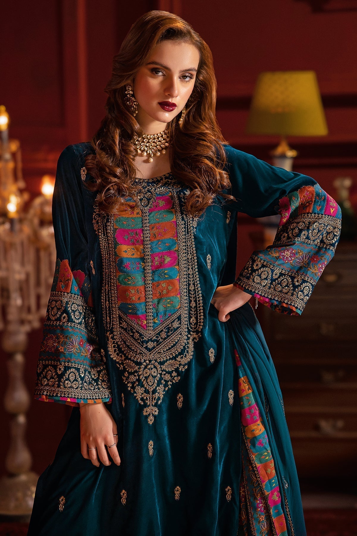 Charizma | Signora Velvet | Velvet CVT4-02 - Pakistani Designer Dress - by Charizma | Type: Ladies Clothes - 100% Original at Saira Sultan