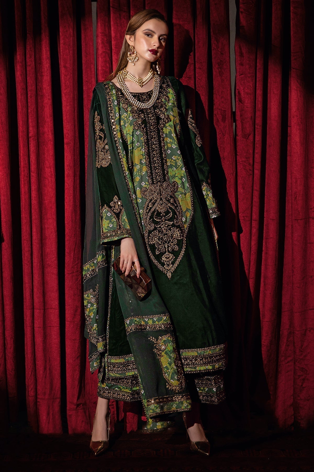 Charizma | Signora Velvet | Velvet CVT4-03 - Pakistani Designer Dress - by Charizma | Type: Ladies Clothes - 100% Original at Saira Sultan