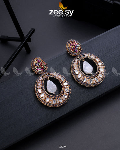 Cluster Zircons Earrings Multi
