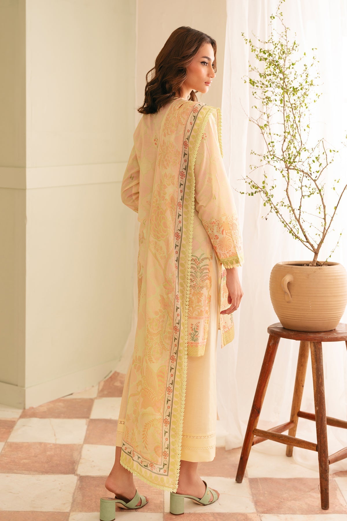 Sahar | Selene 25 | Mughal Bliss S Lemon Yellow Lawn