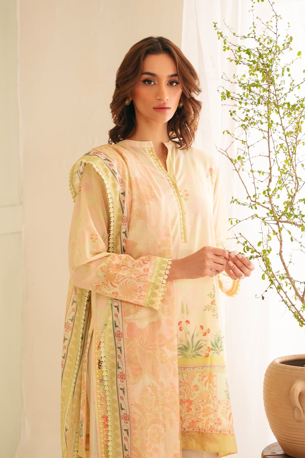 Sahar | Selene 25 | Mughal Bliss M Lemon Yellow Lawn