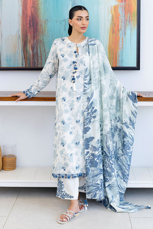 Cross Stitch | Cotton Satin 25 |  WHIMSICAL TEAL - Pakistani Designer Dress - by Cross Stitch - Type : Ladies Clothes - 100% Original at Saira Sultan