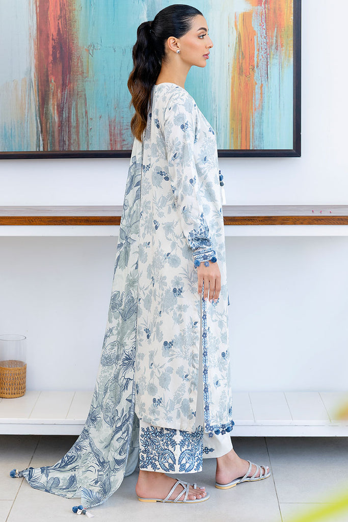 Cross Stitch | Cotton Satin 25 |  WHIMSICAL TEAL - Pakistani Designer Dress - by Cross Stitch - Type : Ladies Clothes - 100% Original at Saira Sultan
