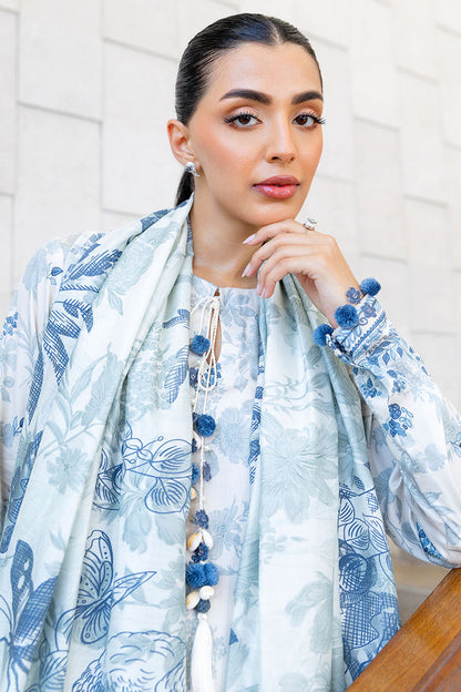 Cross Stitch | Cotton Satin 25 |  WHIMSICAL TEAL - Pakistani Designer Dress - by Cross Stitch - Type : Ladies Clothes - 100% Original at Saira Sultan