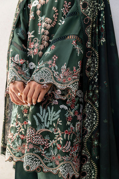 Cross Stitch | Cotton Satin 25 | GREEN ORNATE - Pakistani Designer Dress - by Cross Stitch - Type : Ladies Clothes - 100% Original at Saira Sultan