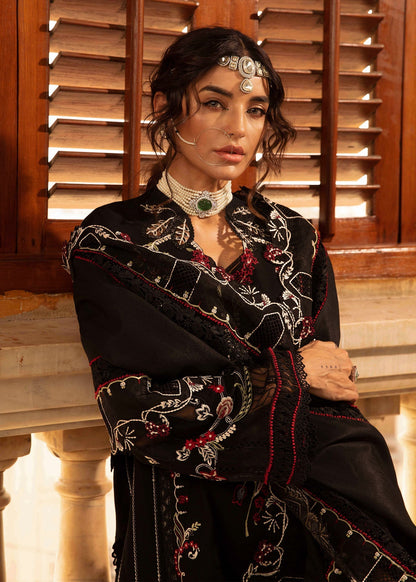 Crimson | Aaleen Winter 24 | Meenakari XL Black Khaddar