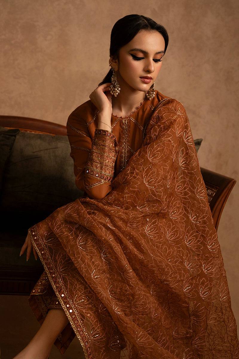 Cross Stitch | Eid Collection | AMBER GOLD - Pakistani Designer Dress - by Cross Stitch | Type: Luxury - 100% Original at Saira Sultan