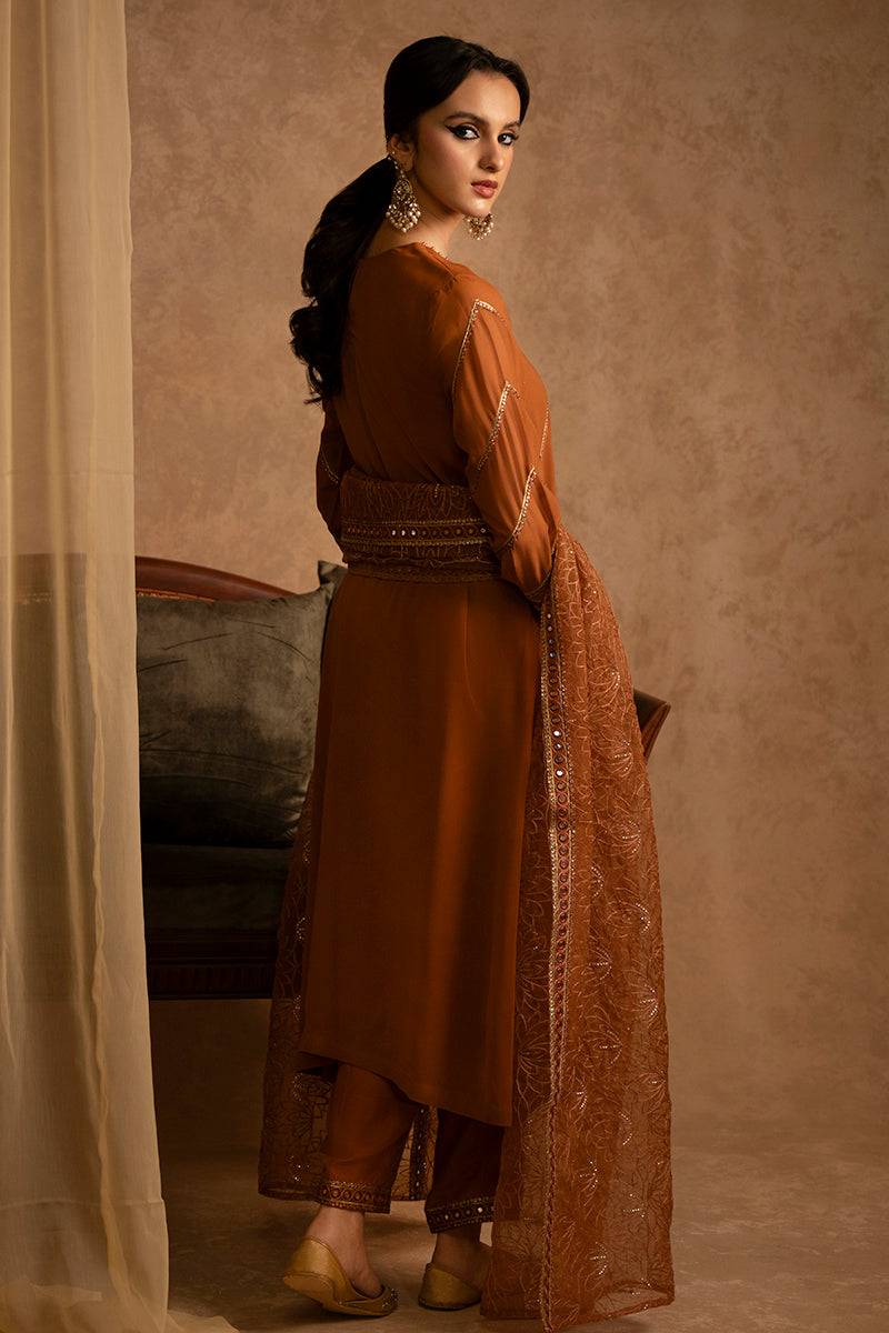 Cross Stitch | Eid Collection | AMBER GOLD - Pakistani Designer Dress - by Cross Stitch | Type: Luxury - 100% Original at Saira Sultan