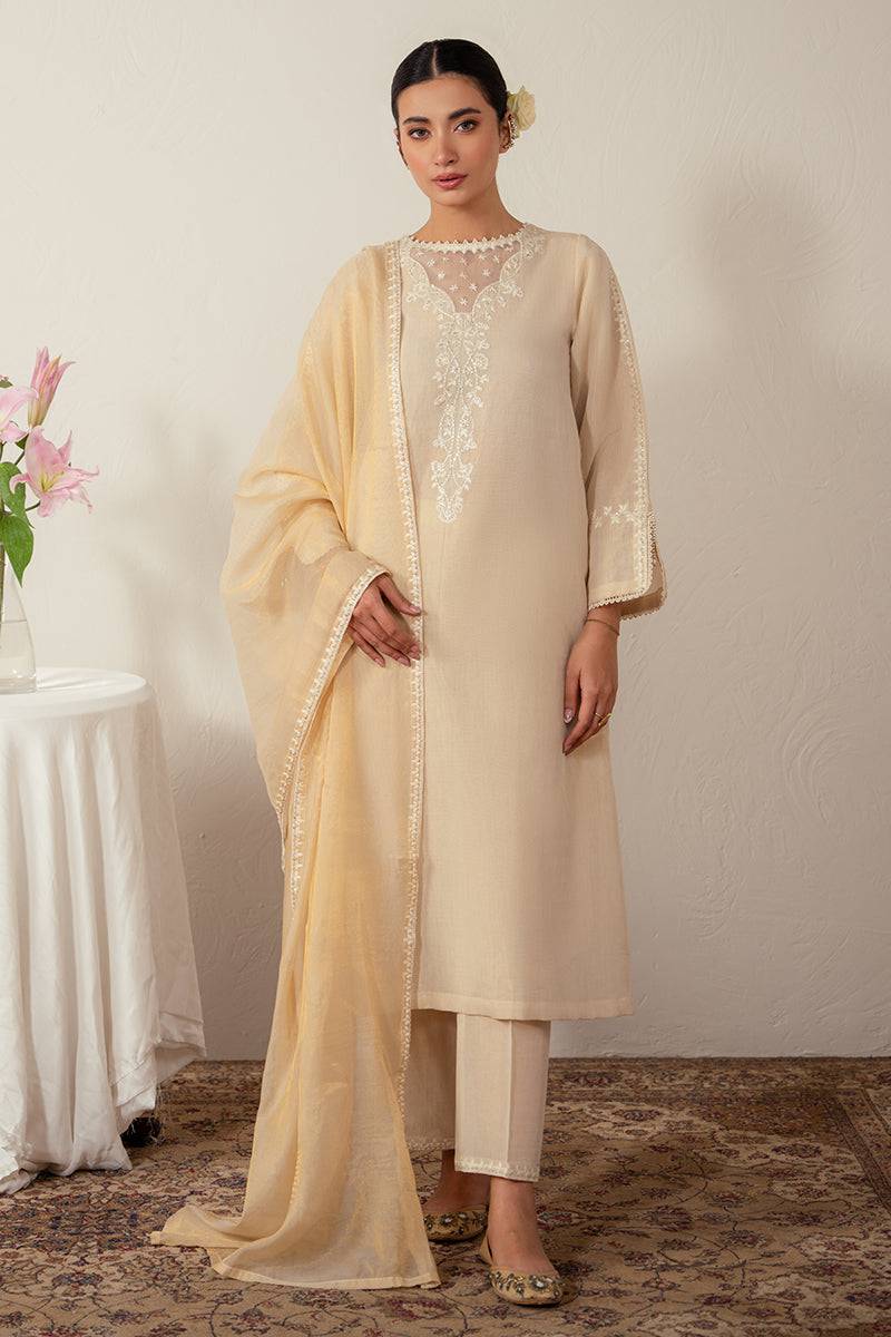 Cross Stitch | Eid Collection | PEARLED IVORY - Pakistani Designer Dress - by Cross Stitch | Type: Luxury - 100% Original at Saira Sultan