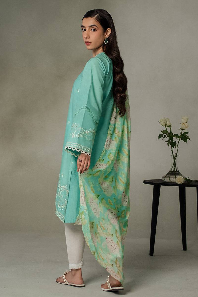 Cross Stitch | Eid Collection | SEA GREEN - Pakistani Designer Dress - by Cross Stitch | Type: Luxury - 100% Original at Saira Sultan
