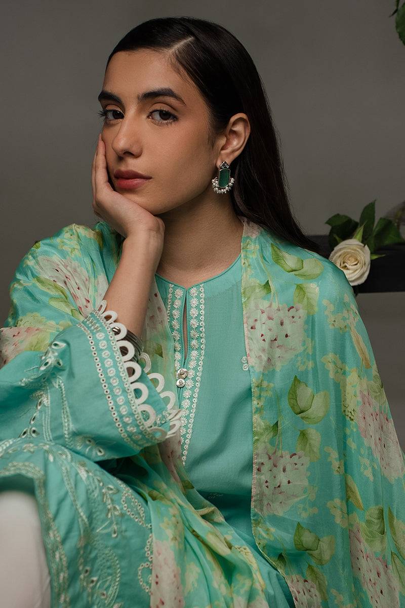 Cross Stitch | Eid Collection | SEA GREEN - Pakistani Designer Dress - by Cross Stitch | Type: Luxury - 100% Original at Saira Sultan