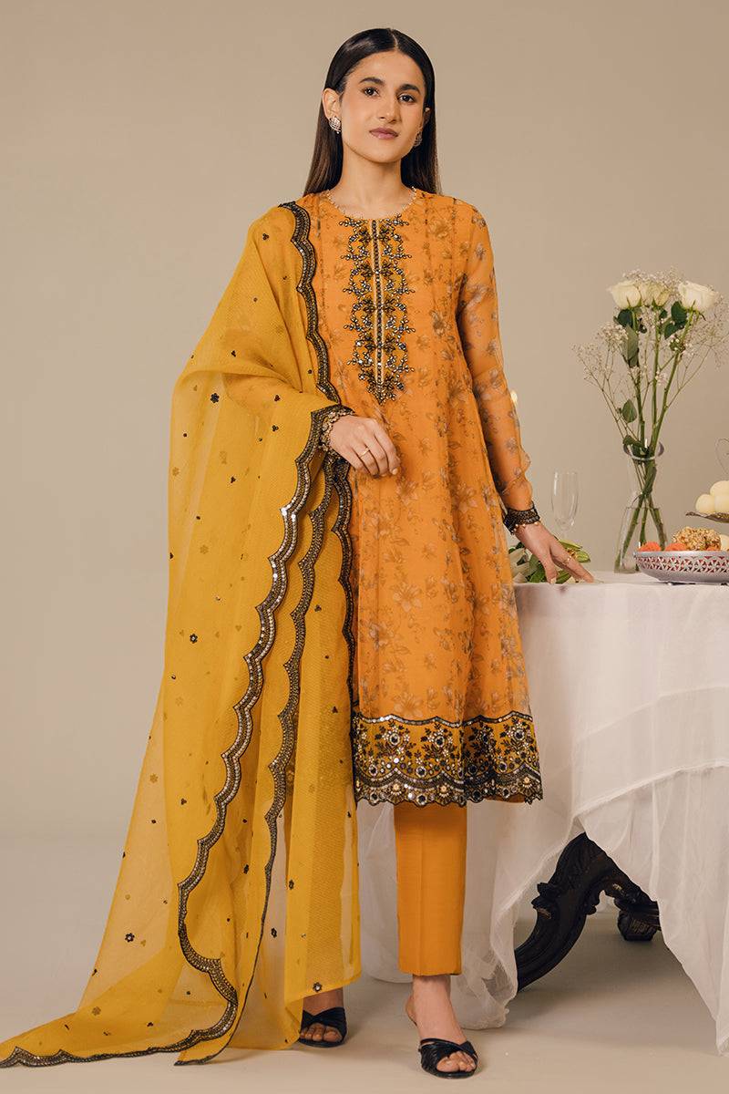 Cross Stitch | Eid Collection | HARVEST GOLD - Pakistani Designer Dress - by Cross Stitch | Type: Luxury - 100% Original at Saira Sultan