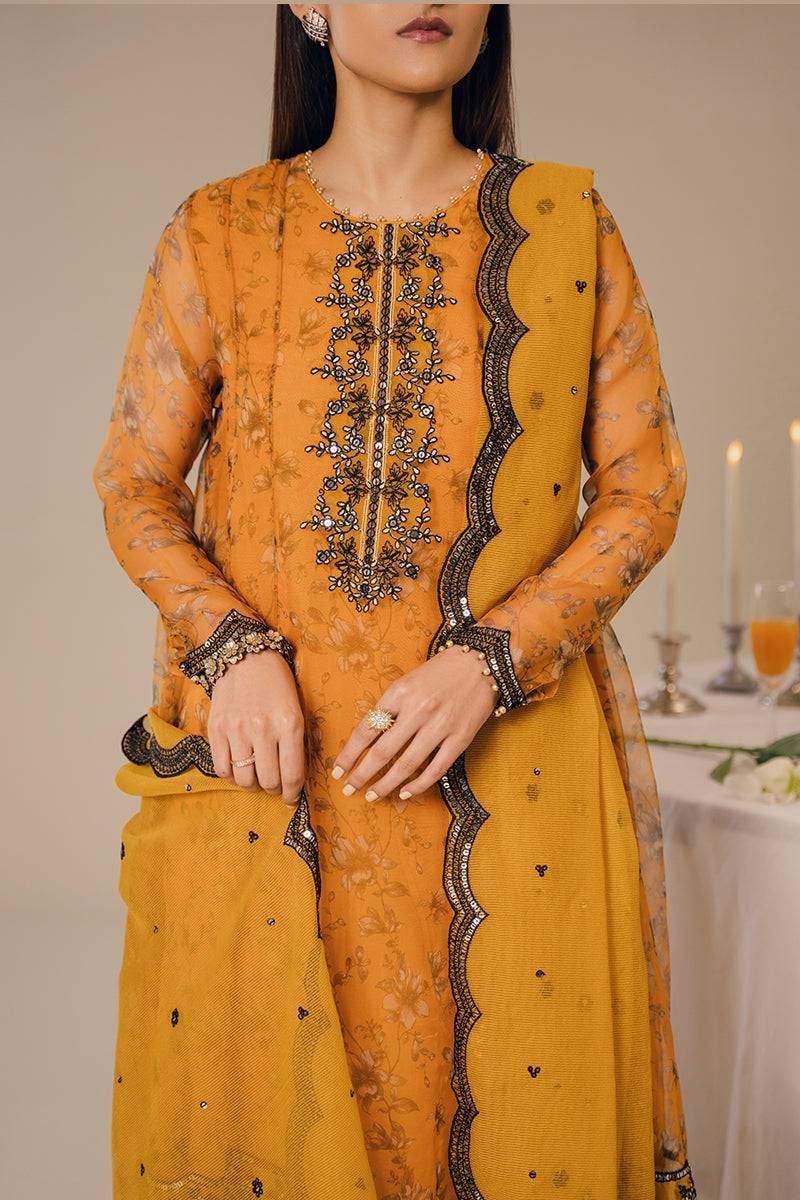 Cross Stitch | Eid Collection | HARVEST GOLD - Pakistani Designer Dress - by Cross Stitch | Type: Luxury - 100% Original at Saira Sultan
