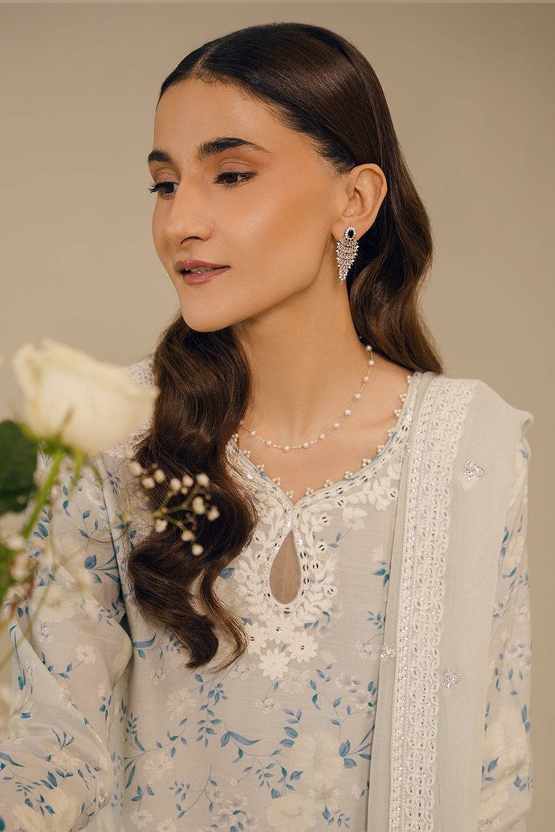 Cross Stitch | Eid Collection | PEARL BLUE - Pakistani Designer Dress - by Cross Stitch | Type: Luxury - 100% Original at Saira Sultan