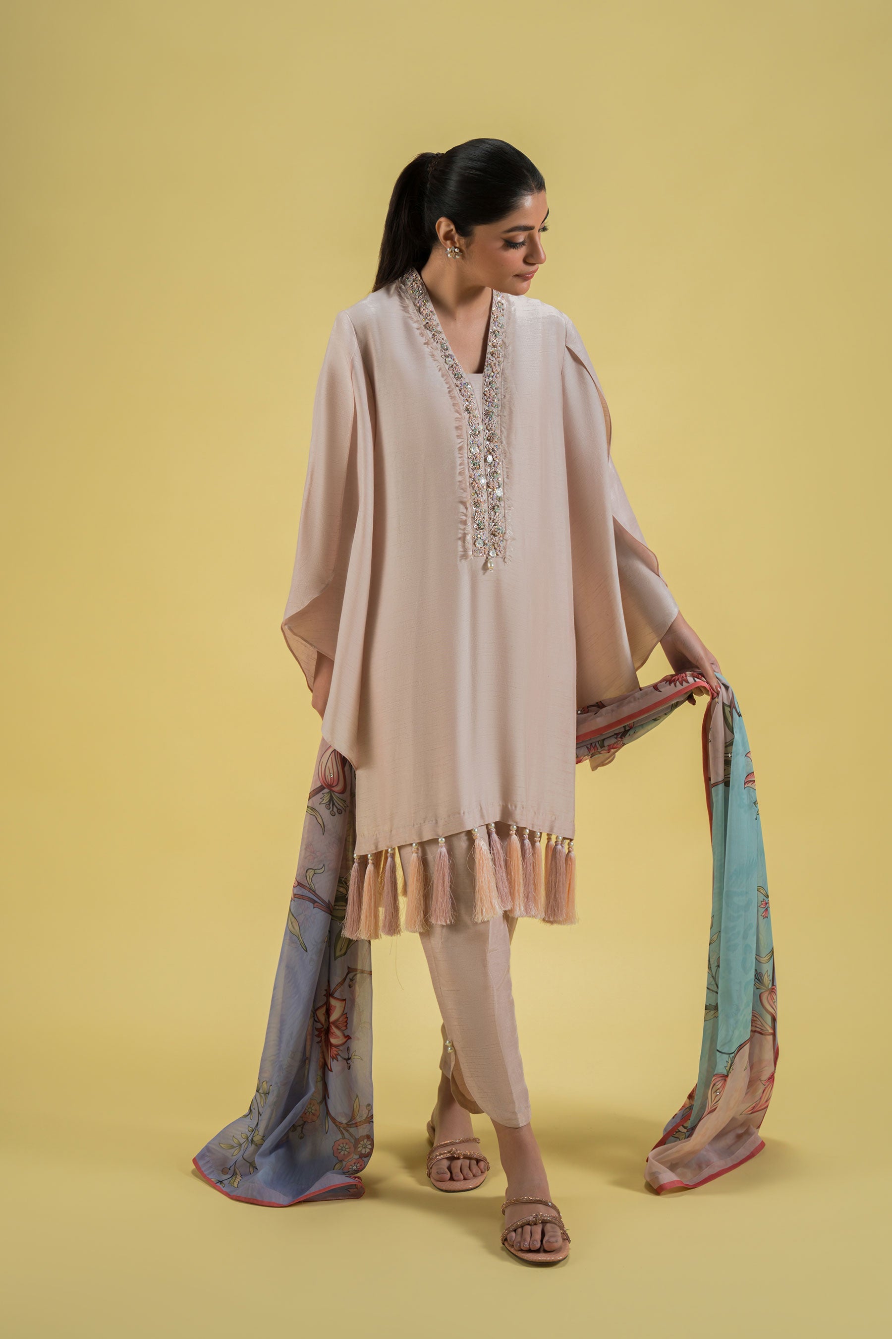 Ammara Khan | Sia 25 |D-01 XS Blended Silk Beige