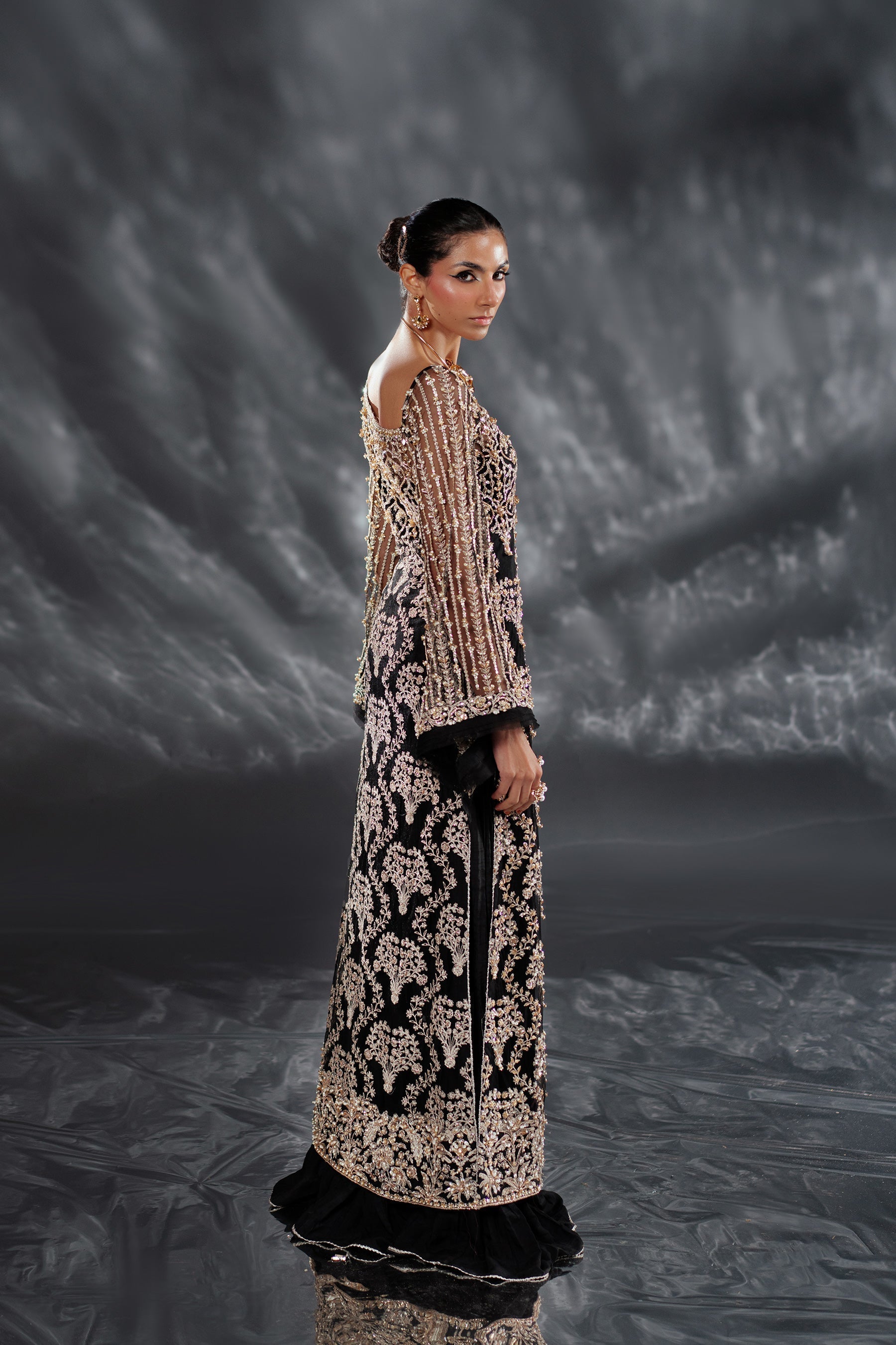 Ammara Khan | Kara Wedding Formals | D-01 S Black Net