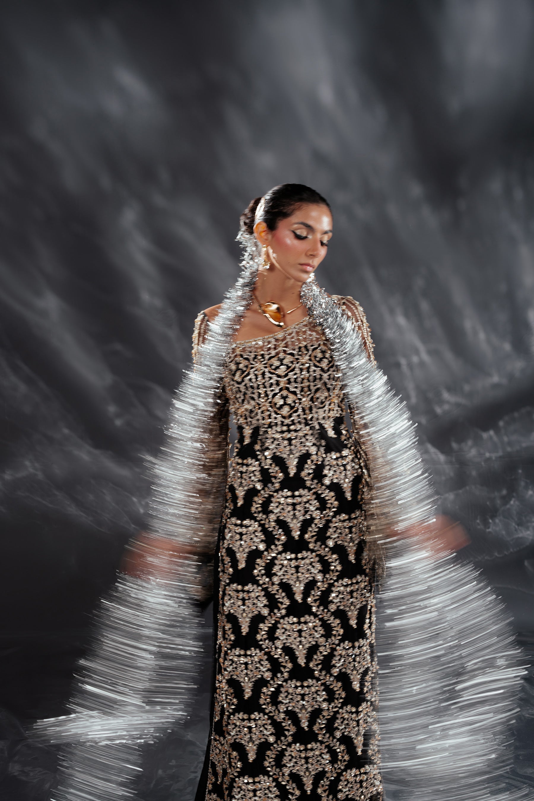 Ammara Khan | Kara Wedding Formals | D-01 L Black Net