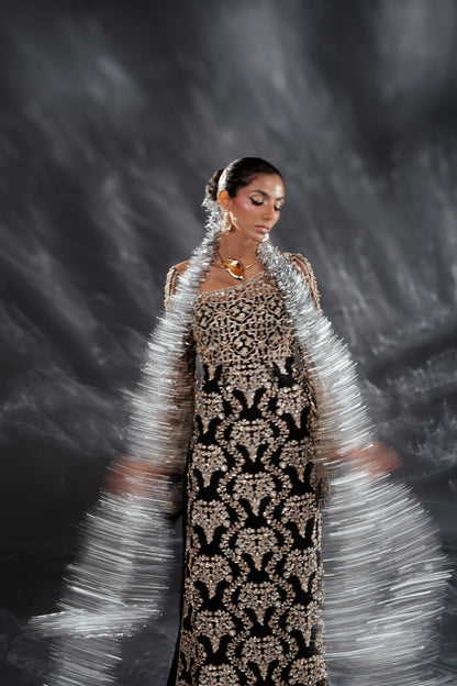 Ammara Khan | Kara Wedding Formals | D-01 L Black Net