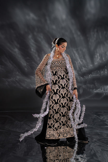 Ammara Khan | Kara Wedding Formals | D-01 XL Black Net