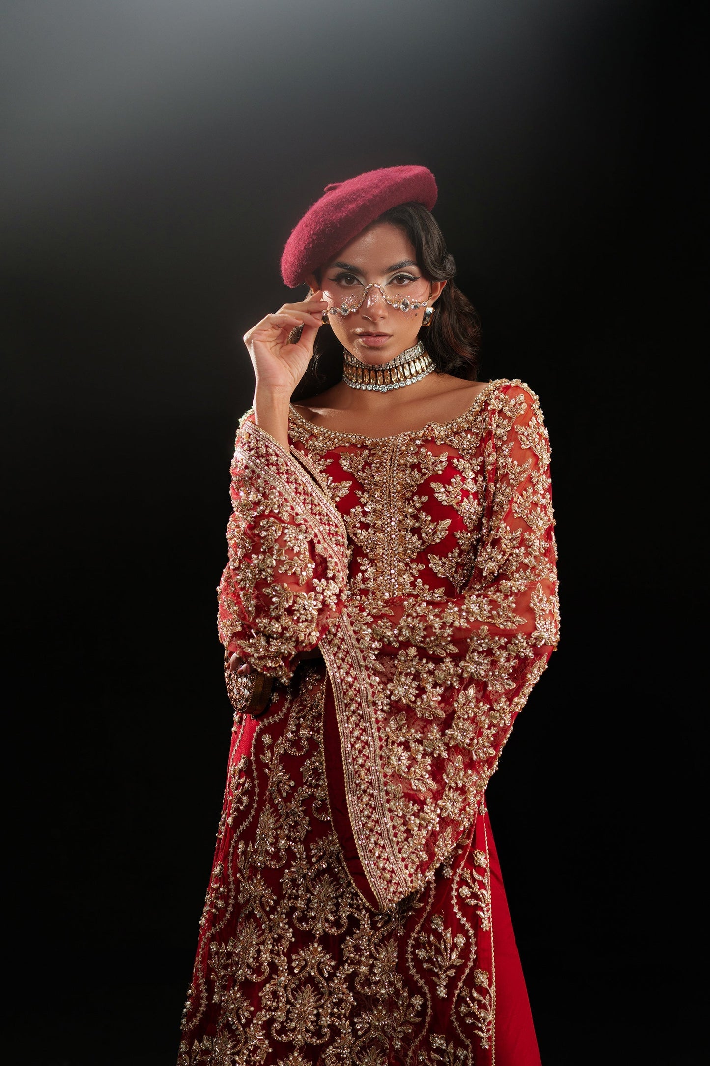 Ammara Khan | Kara Wedding Formals | D-02 L Haute Red Net