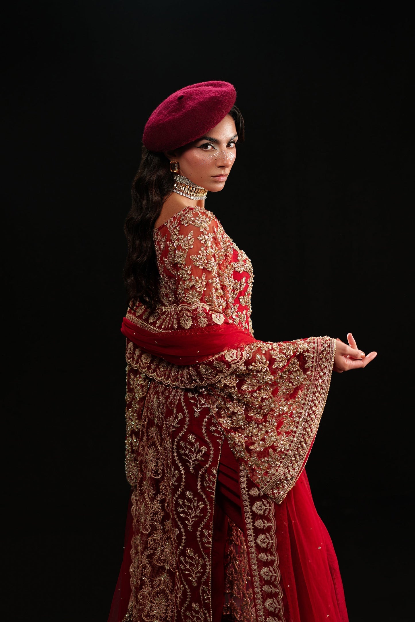 Ammara Khan | Kara Wedding Formals | D-02 S Haute Red Net