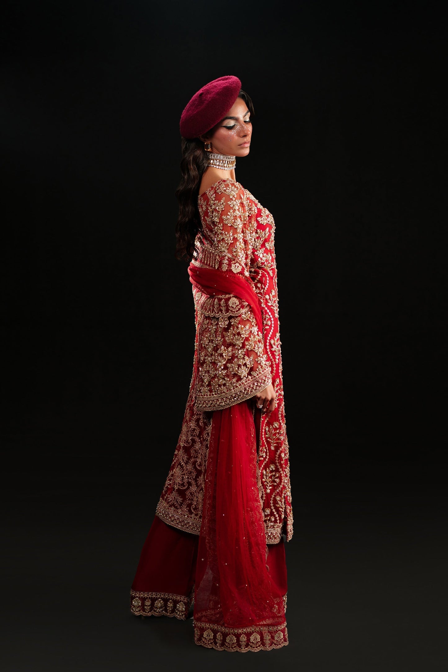 Ammara Khan | Kara Wedding Formals | D-02 M Haute Red Net