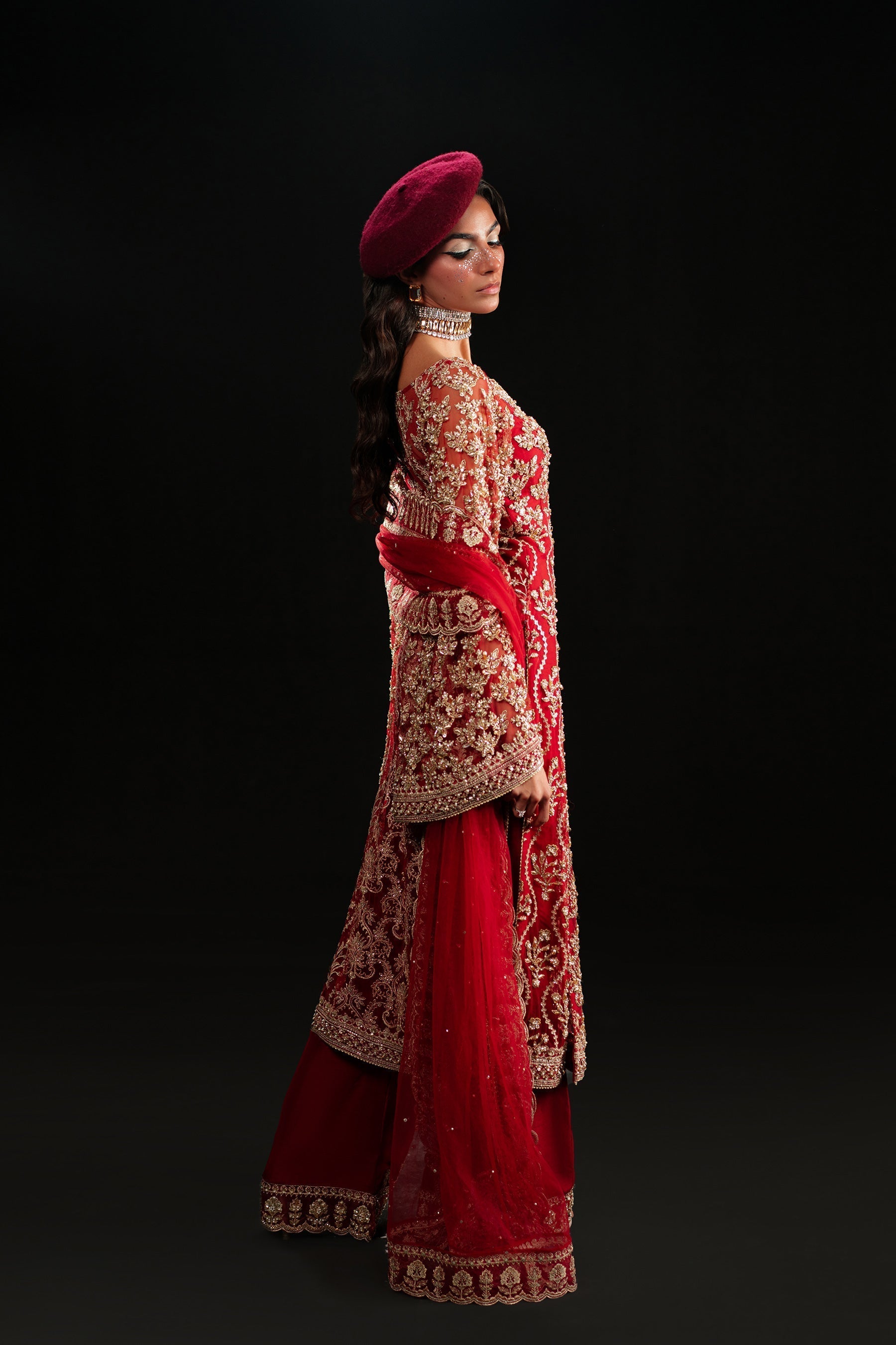Ammara Khan | Kara Wedding Formals | D-02 M Haute Red Net