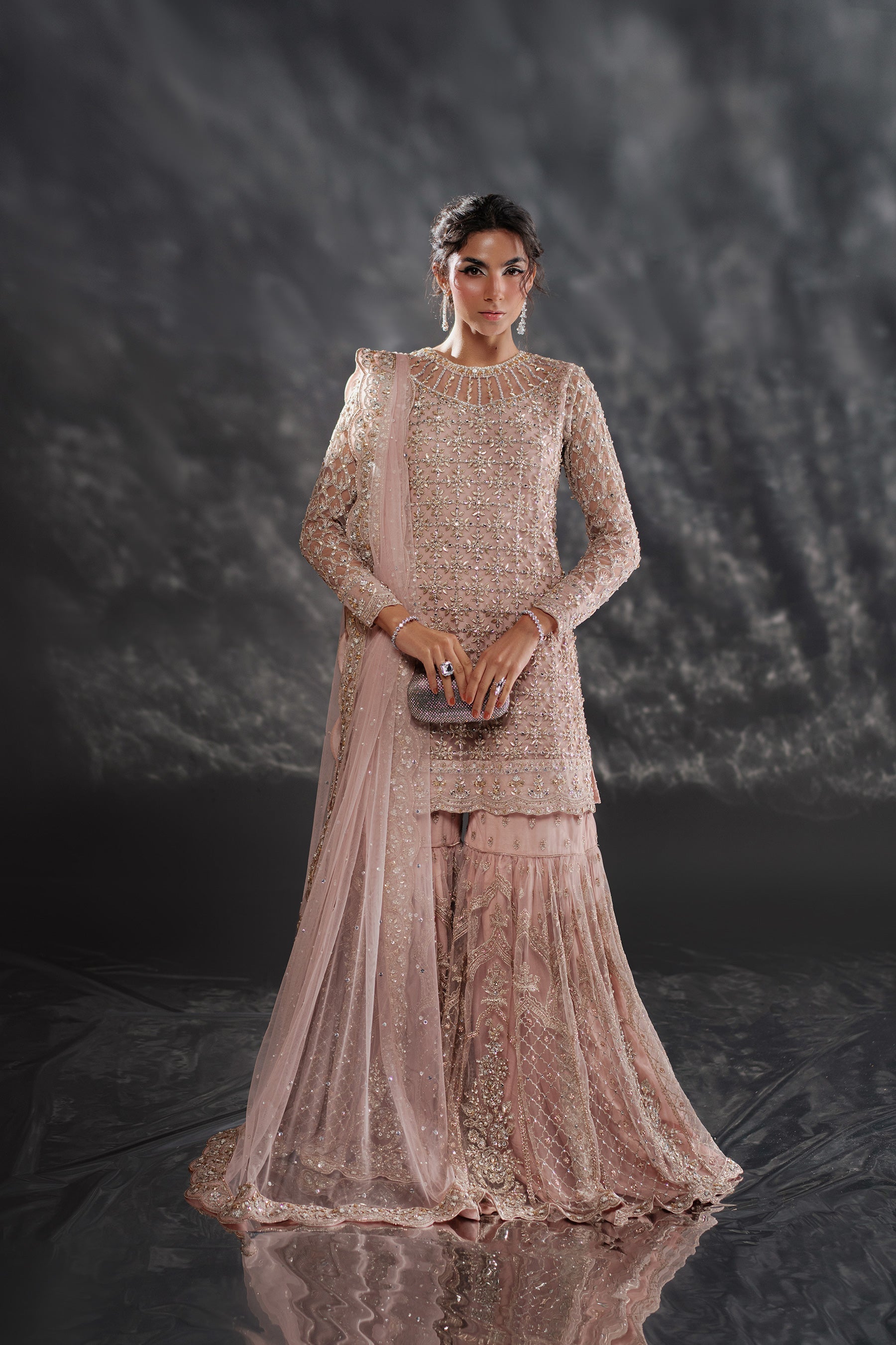 Ammara Khan | Kara Wedding Formals | D-04 XS Lavender Pinocchio Net