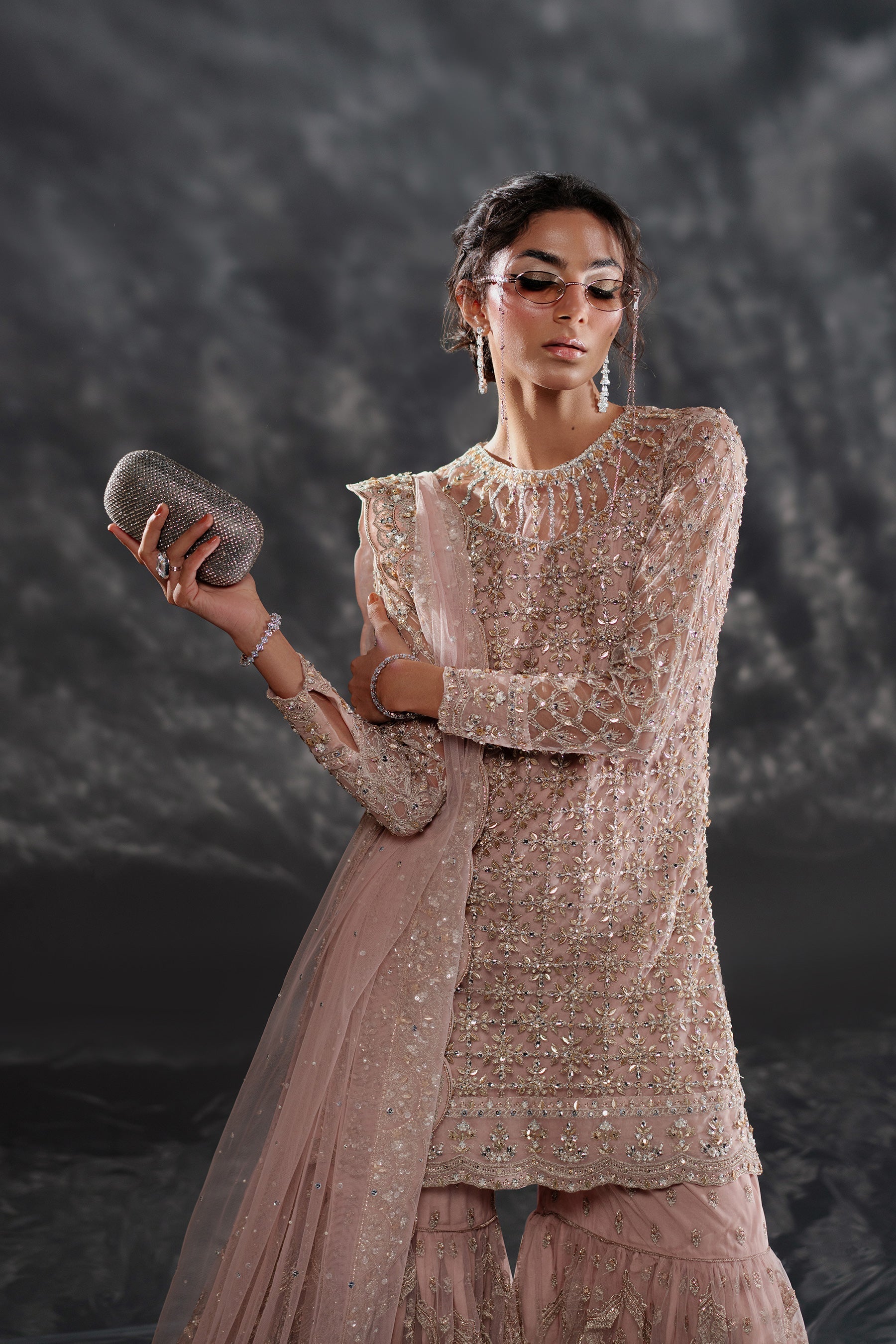 Ammara Khan | Kara Wedding Formals | D-04 XL Lavender Pinocchio Net