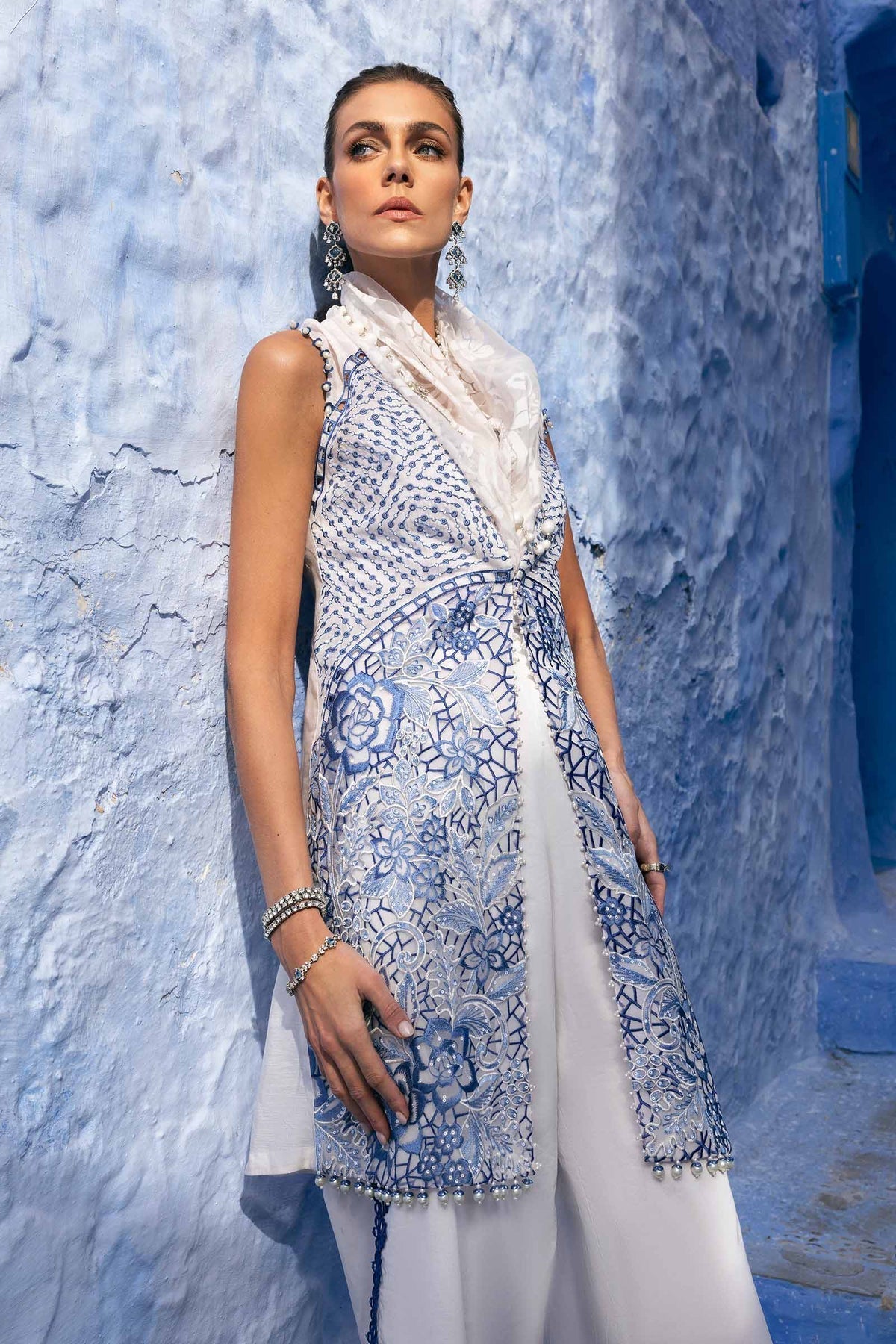 Maria B | Luxury Lawn 25 | D-2510-A M Paper Cotton Long Open Shirt