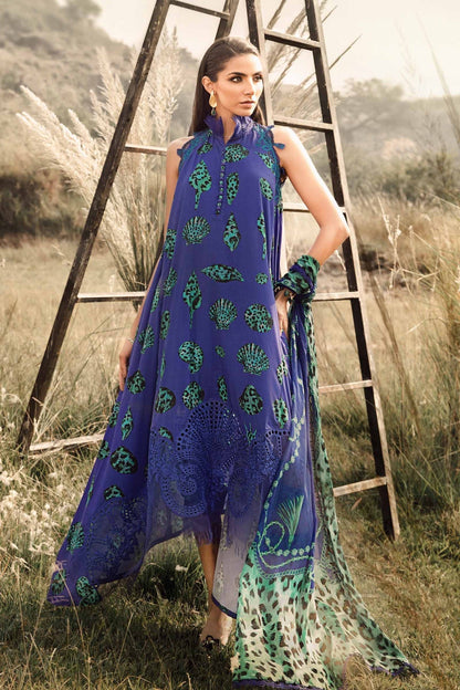 Maria B | M Prints Winter 24 | MPT-2410-A XS Rich Navy Linen