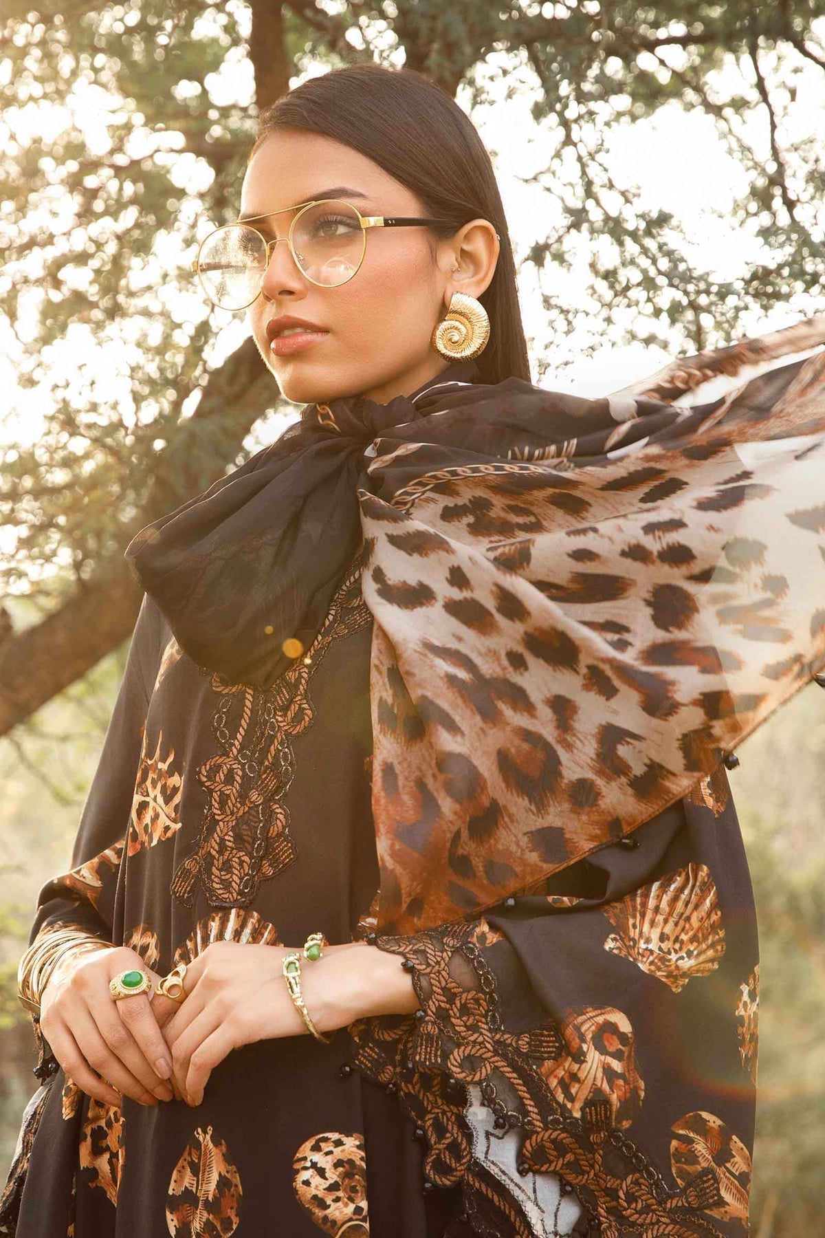 Maria B | M Prints Winter 24 | MPT-2410-B Custom Size Black Linen