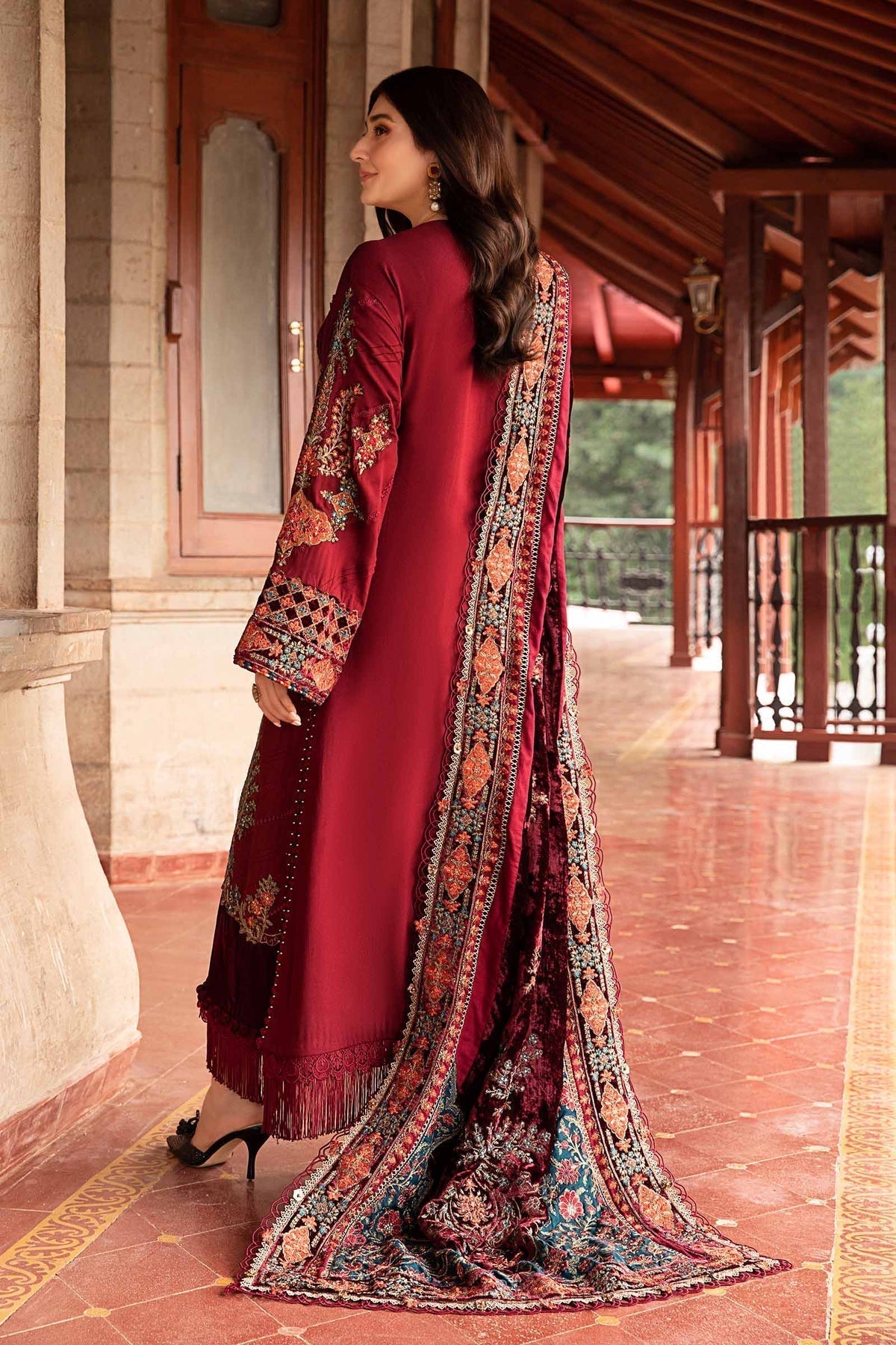 Maria B | Winter Luxe 24 | Velvet DL-1210 - Pakistani Designer Dress - by Maria B | Type: Ladies Clothes - 100% Original at Saira Sultan
