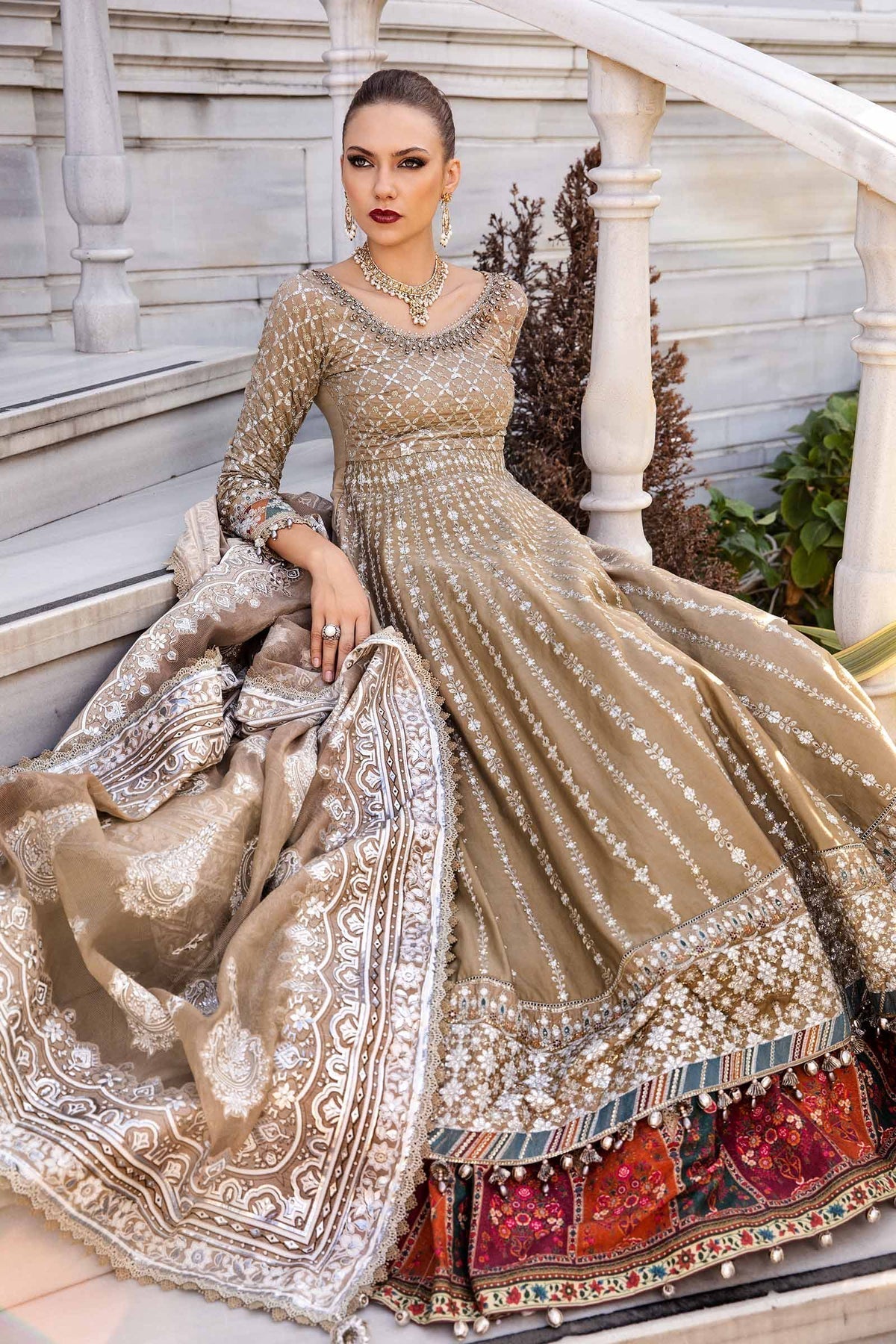 Maria B | Sateen Formals 24 | CST-810 - Pakistani Designer Dress - by Maria B | Type: Formal - 100% Original at Saira Sultan