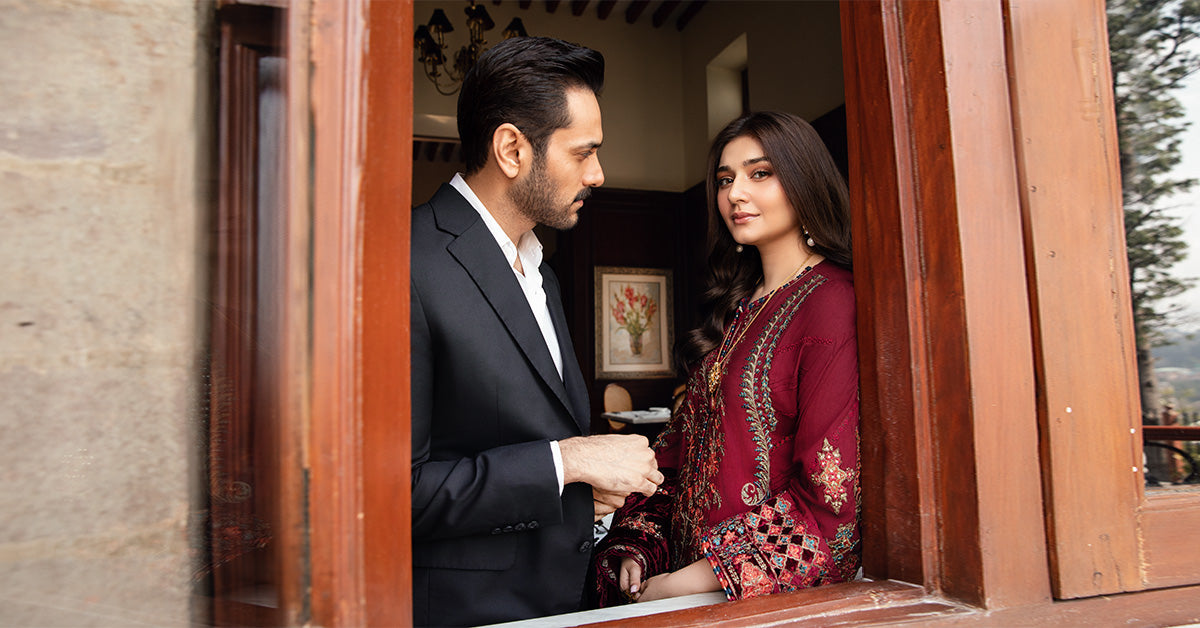 Maria B | Winter Luxe 24 | Velvet DL-1210 - Pakistani Designer Dress - by Maria B | Type: Ladies Clothes - 100% Original at Saira Sultan