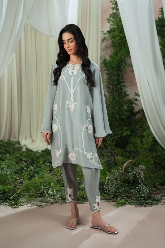 Ammara Khan | Sia 25 | D-11-A XS Light Blue Blended Silk