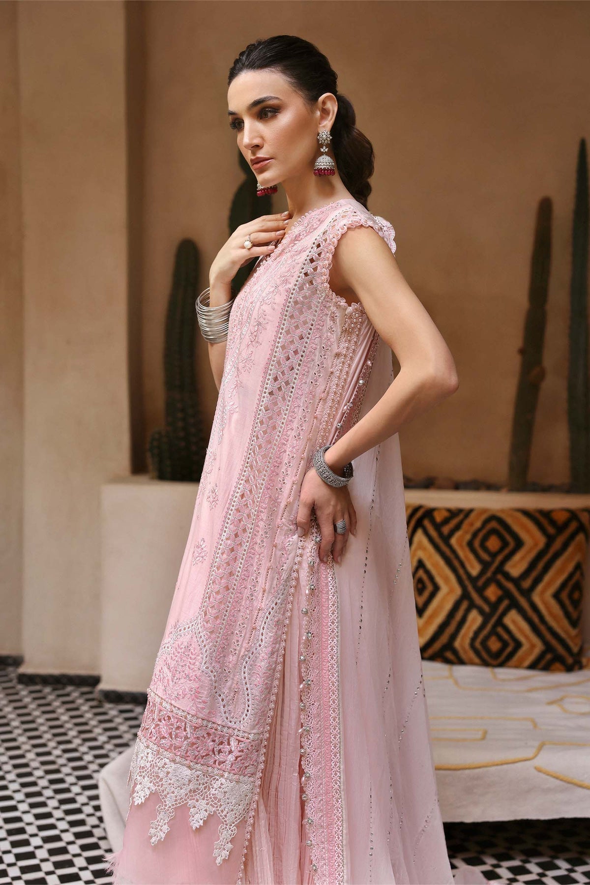 Maria B | Luxury Lawn 25 | D-2511-A L Powder Pink Lawn