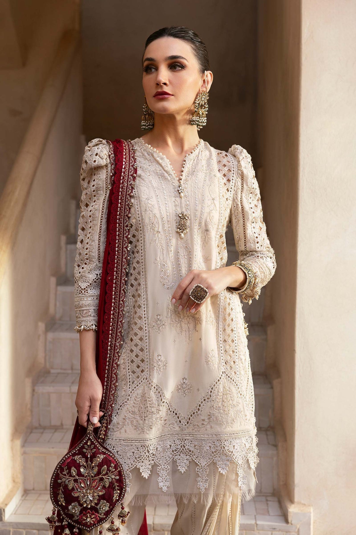 Maria B | Luxury Lawn 25 | D-2511-B XL Beige Lawn