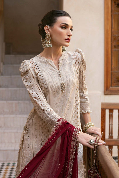Maria B | Luxury Lawn 25 | D-2511-B L Beige Lawn