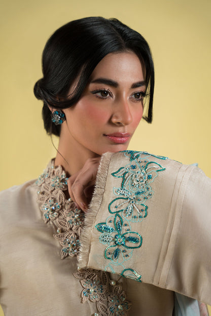 Ammara Khan | Sia 25 | D-12 XL Beige Blended Silk