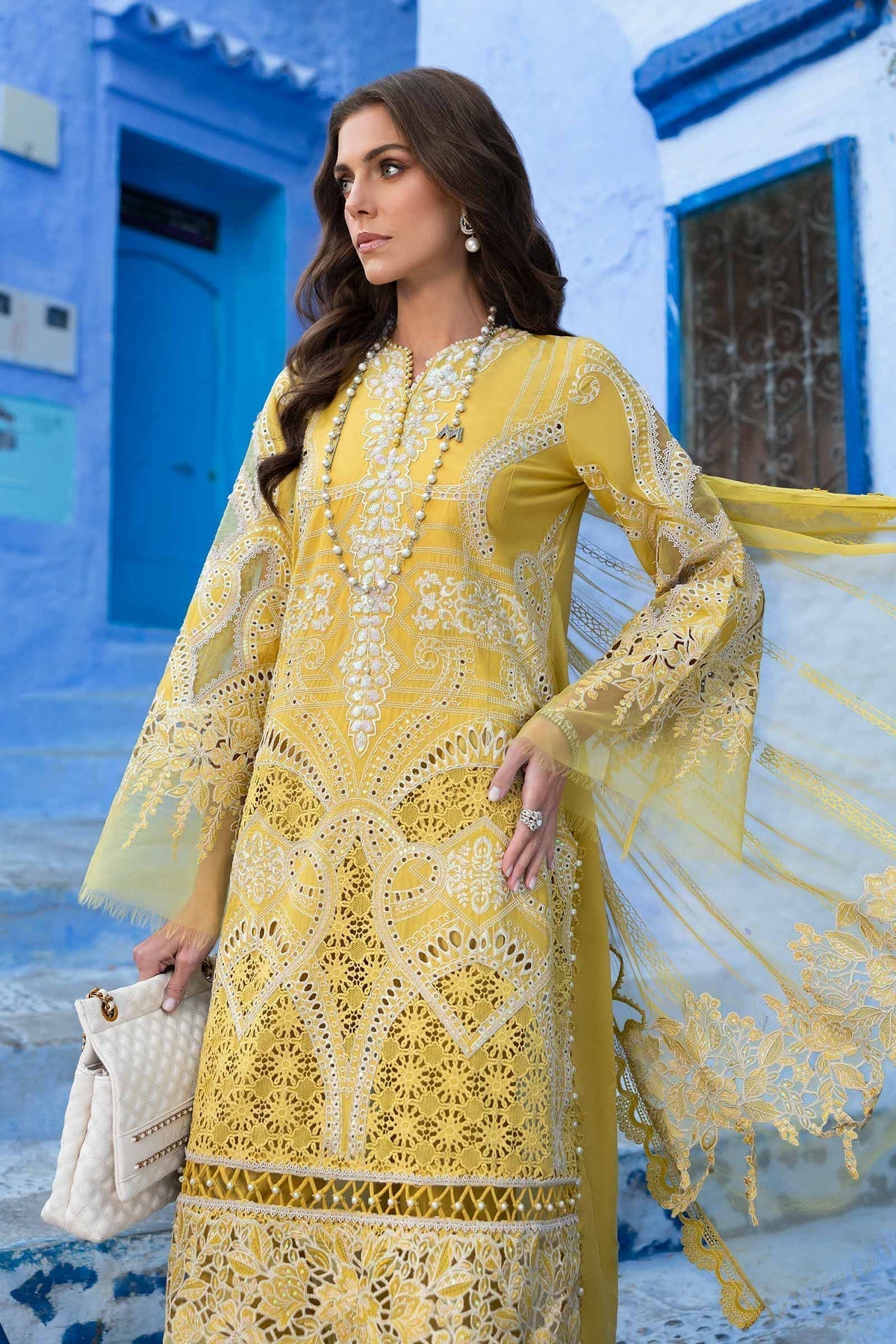 Maria B | Luxury Lawn 25 | D-2512-A M Lime Lawn
