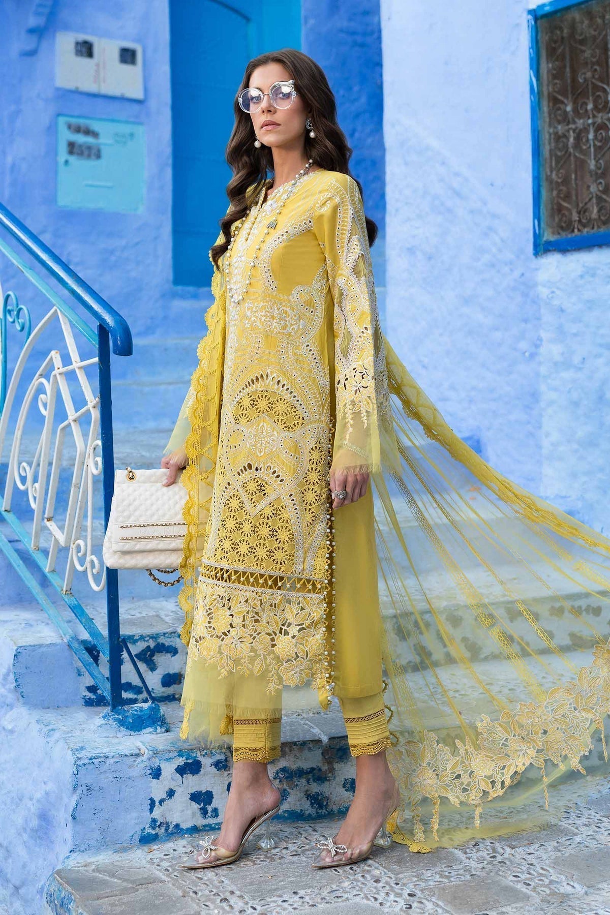 Maria B | Luxury Lawn 25 | D-2512-A S Lime Lawn