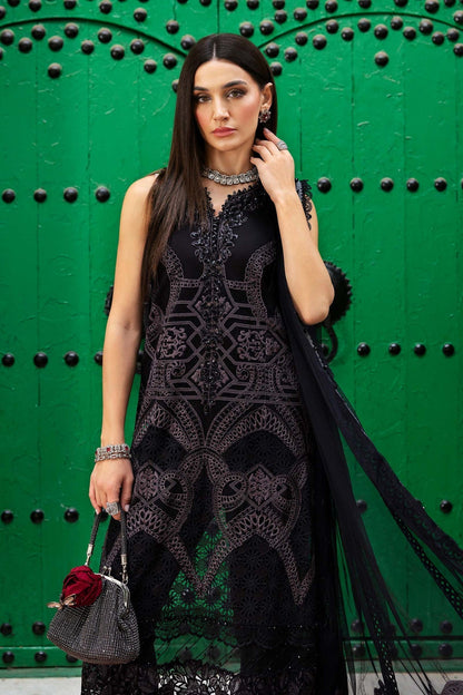 Maria B | Luxury Lawn 25 | D-2512-B L Black Lawn