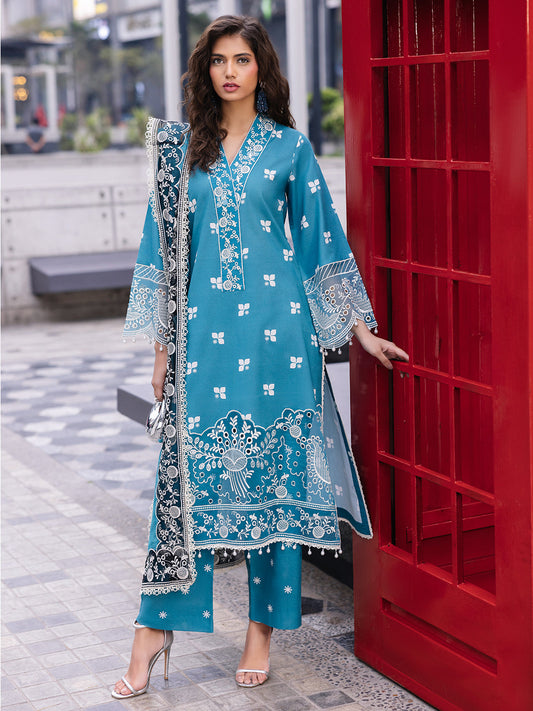 Mahnur | Broadway Luxury Lawn 25 | Scarlet XS Teal Lawn