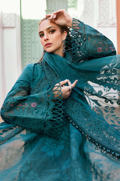 Maria B | Luxury Lawn 25 | D-2513-B XL Teal Lawn