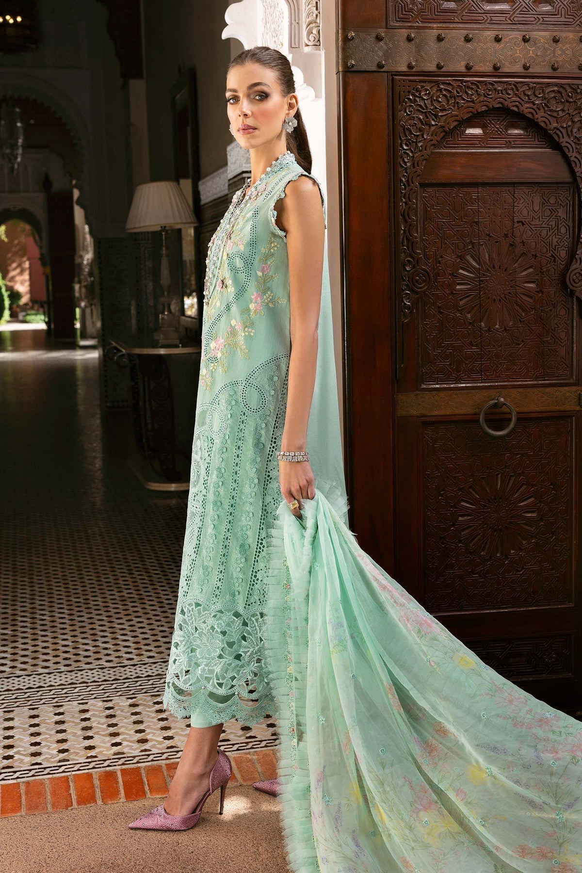 Maria B | Luxury Lawn 25 | D-2514-A S Aqua Lawn