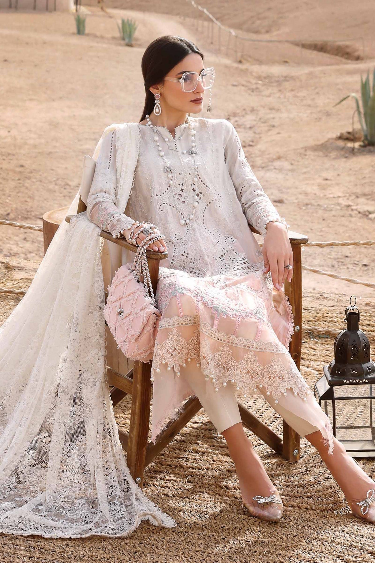 Maria B | Luxury Lawn 25 | D-2515-A XL Off White Lawn