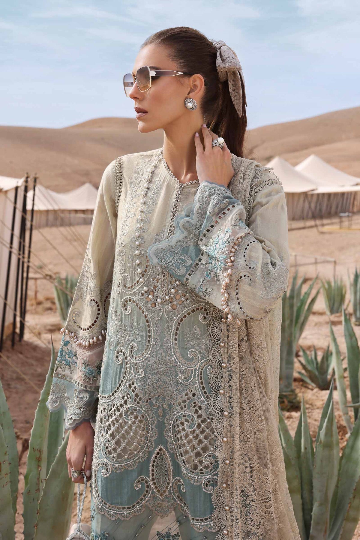 Maria B | Luxury Lawn 25 | D-2515-B M Beige Lawn