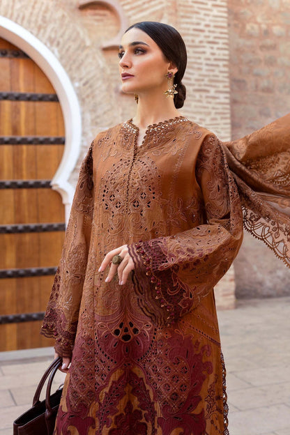 Maria B | Luxury Lawn 25 | D-2501-B M Brown Paper Cotton