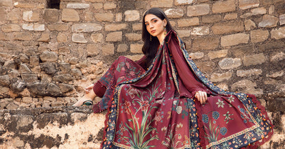 Maria B | M Prints Winter 24 | MPT-2401-B XL Maroon Linen